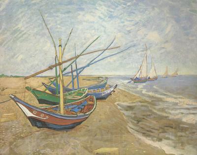 Vincent Van Gogh Fishing Boats on the Beach at Saintes-Maries (nn04) Norge oil painting art